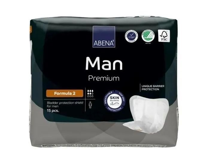 Abena Прокладки одноразовые для взрослых Man Formula 2 Premium, 15 штук в упаковке, 1 уп.  #1