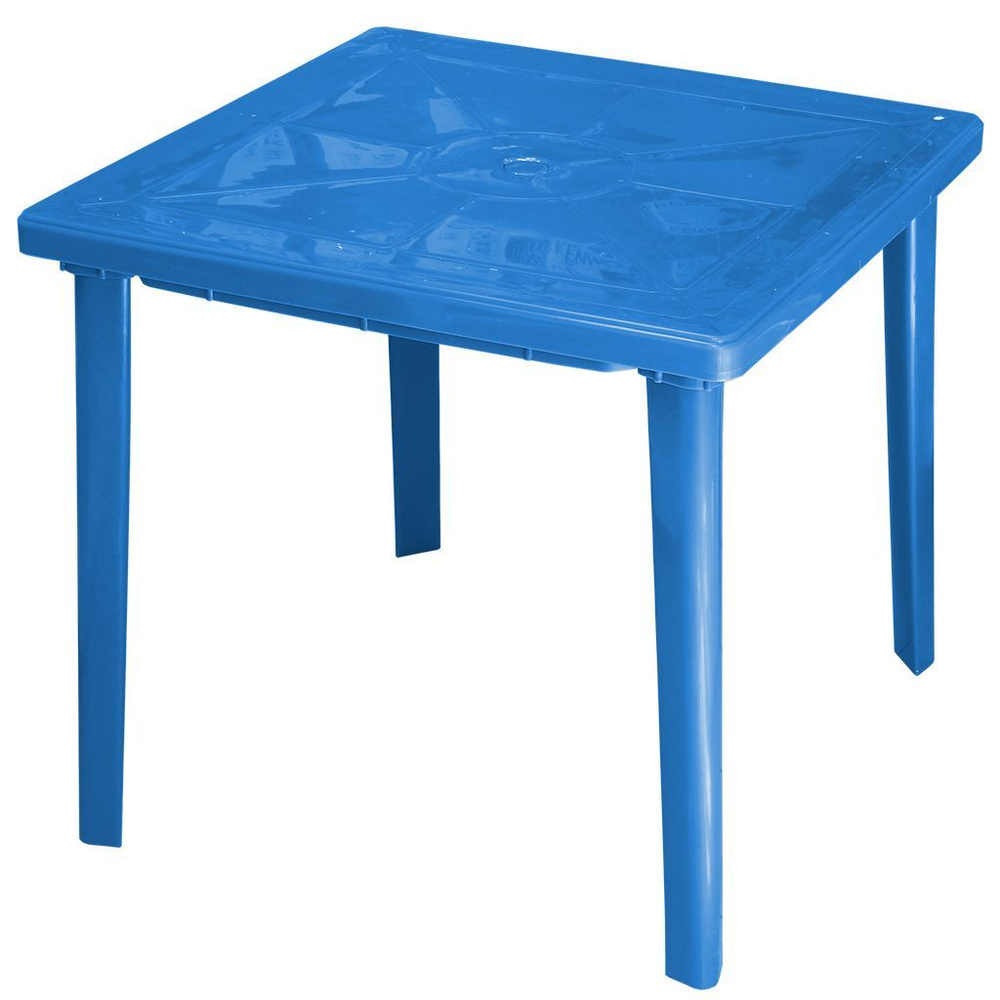 Стол пластик, Стандарт Пластик Групп, 80х80х71 см, квадратный, пластиковая столешница, синий  #1