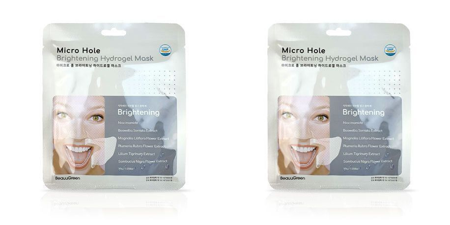 Beauugreen Маска для лица Антивозрастная гидрогелевая Micro Hole, с ниацинамидом, 28 г, 2 уп  #1