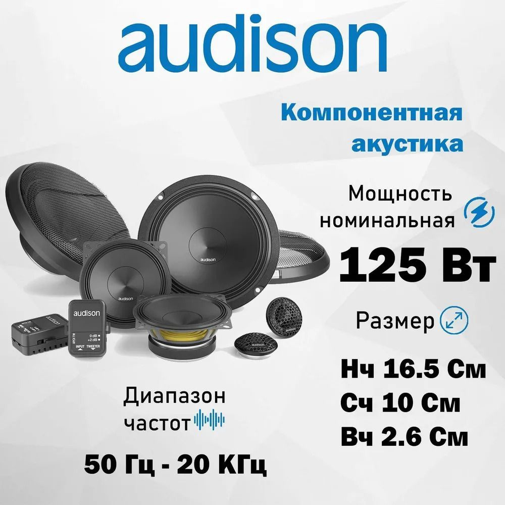 Автомобильная Акустика AUDISON APK 163 / Компонентная / Колонки автомобильные  #1