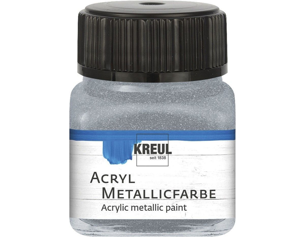 Краска акриловая Kreul "Acryl Metallicfarbe" 77272 Silver (серебро), 20 мл #1