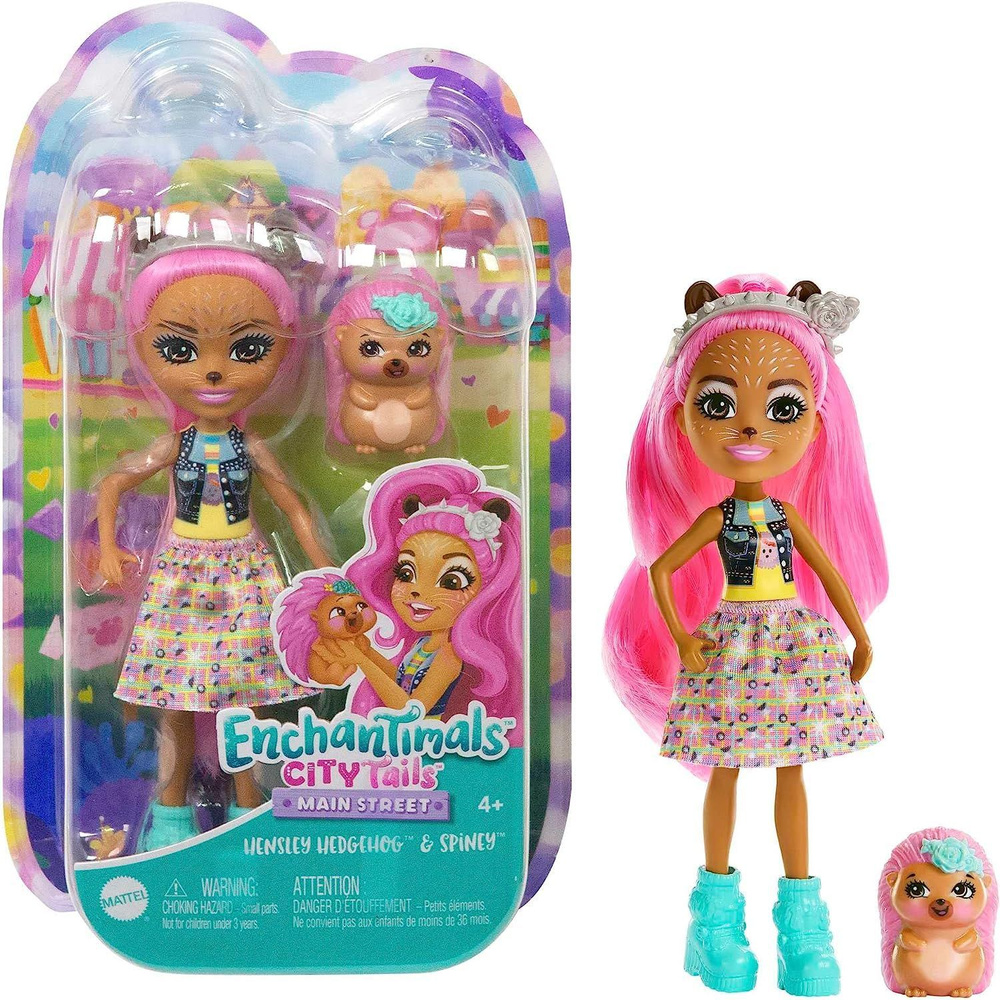 Кукла Mattel Enchantimals City Tails Ежик Хинсли и питомец Спини HHN13 #1