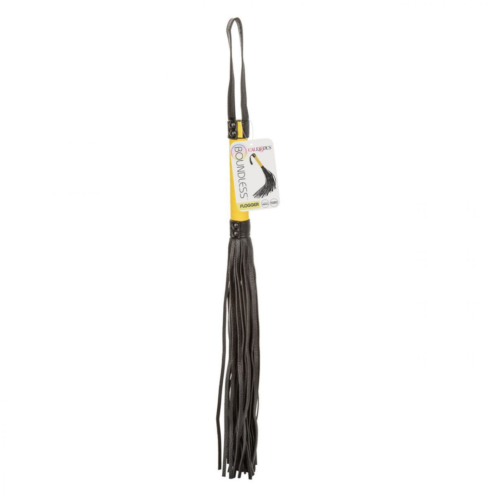 Черная плеть с желтой рукоятью Boundless Flogger - 69,25 см. #1
