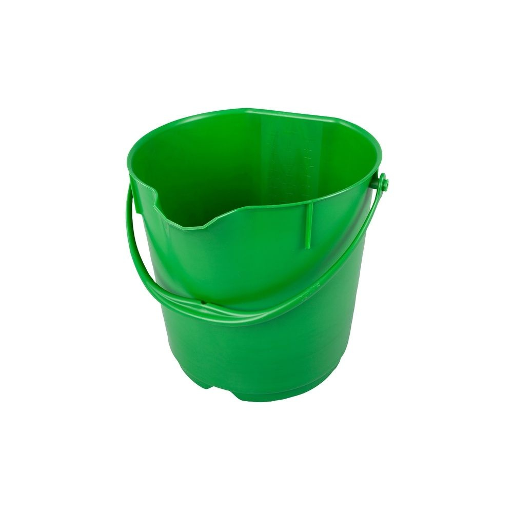Ведро FBK 15 литров, зеленое, пластик противоударный, круглое (80101-5)  #1