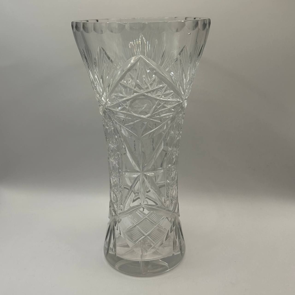 Хрустальная ваза с алмазной резкой, СССР, 22см высота купить по низким ...