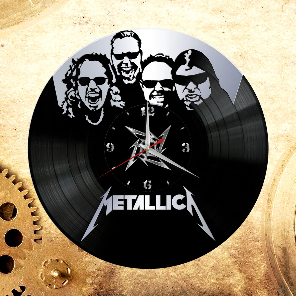 Настенные часы "Группа Metallica, Металлика, James Hetfield", 30 см #1