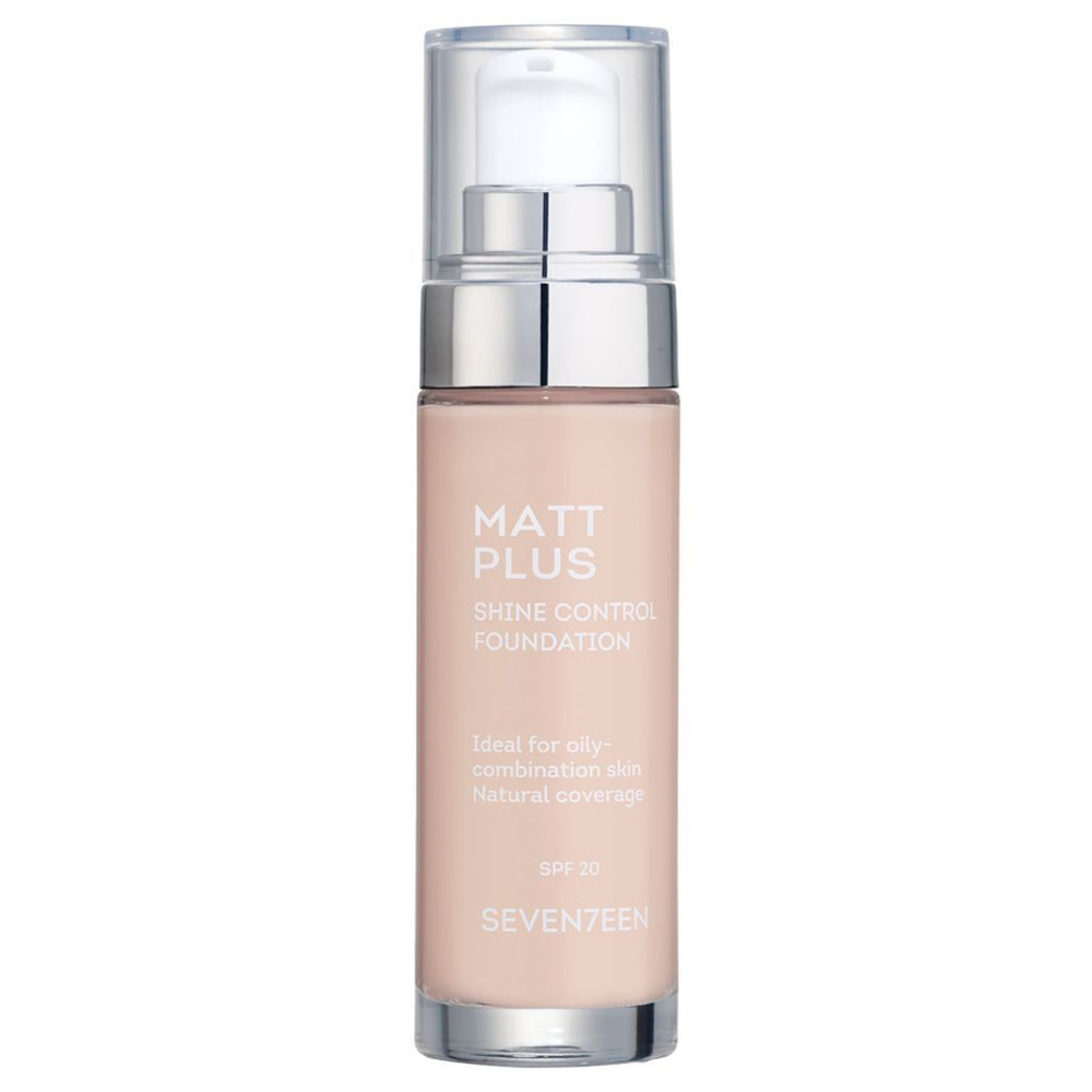 Seventeen Тональный крем для лица матирующий Matt Plus Shine Control Foundation, тон 00 светлый фарфор #1