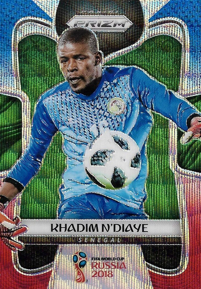 Коллекционная карточка Panini Prizm FIFA World Cup Russia 2018 - #278 Khadim N'Diaye - Blue Red Wave #1