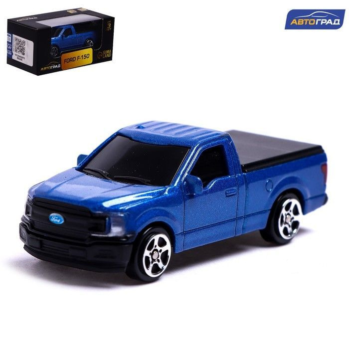 Машина металлическая FORD F-150, 1:64, цвет синий #1