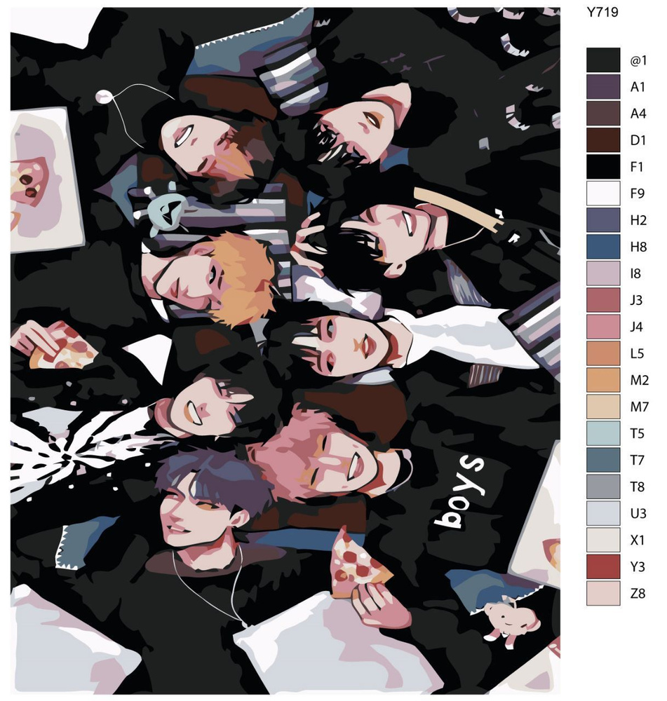 Картина по номерам Y719StrayKids "K-pop группа - Stray Kids (Стрей Кидс)" 40x50 см  #1