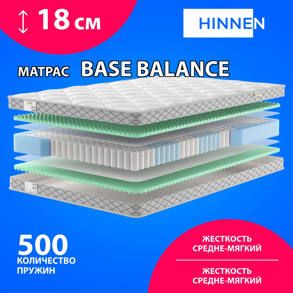 Матрас Hinnen Base Balance, Независимые пружины, 160х200 см #1