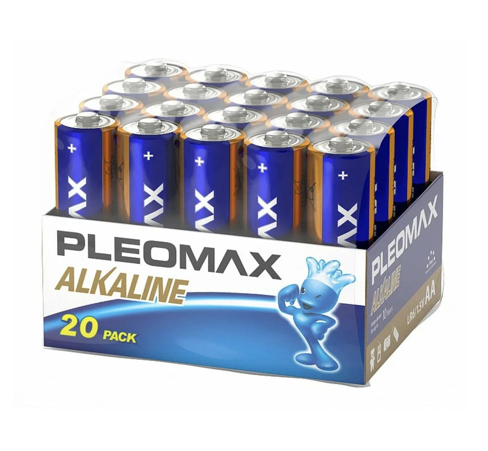 Комплект 20 шт, батарейки тип АА (пальчиковые) LR6 Pleomax Economy  #1