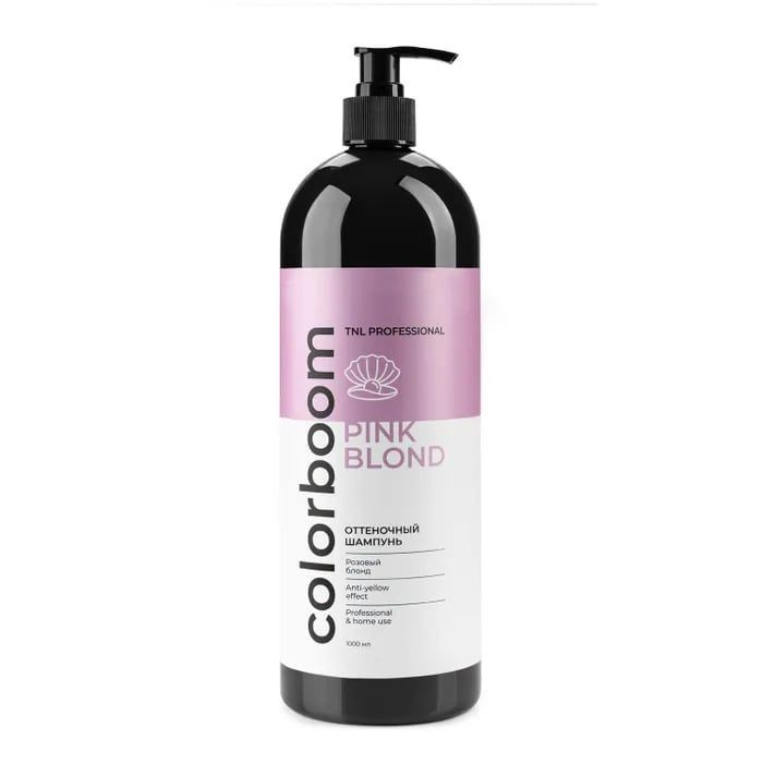 Оттеночный шампунь Color Boom Pink Blond для розового блонда, с дозатором, TNL Professional, 1000 мл #1