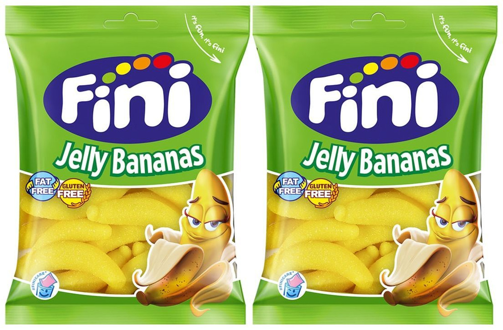 Жевательный мармелад Fini Jelly Bananas, 90г x 2шт. Фини Банан #1