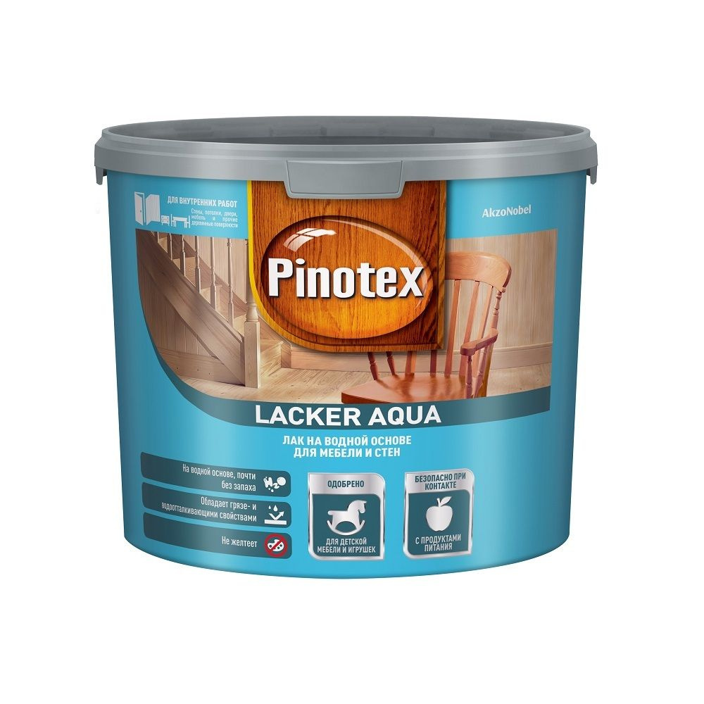Лак на водной основе для мебели и стен Pinotex Lacker Aqua 10 матовый (2,7л)  #1