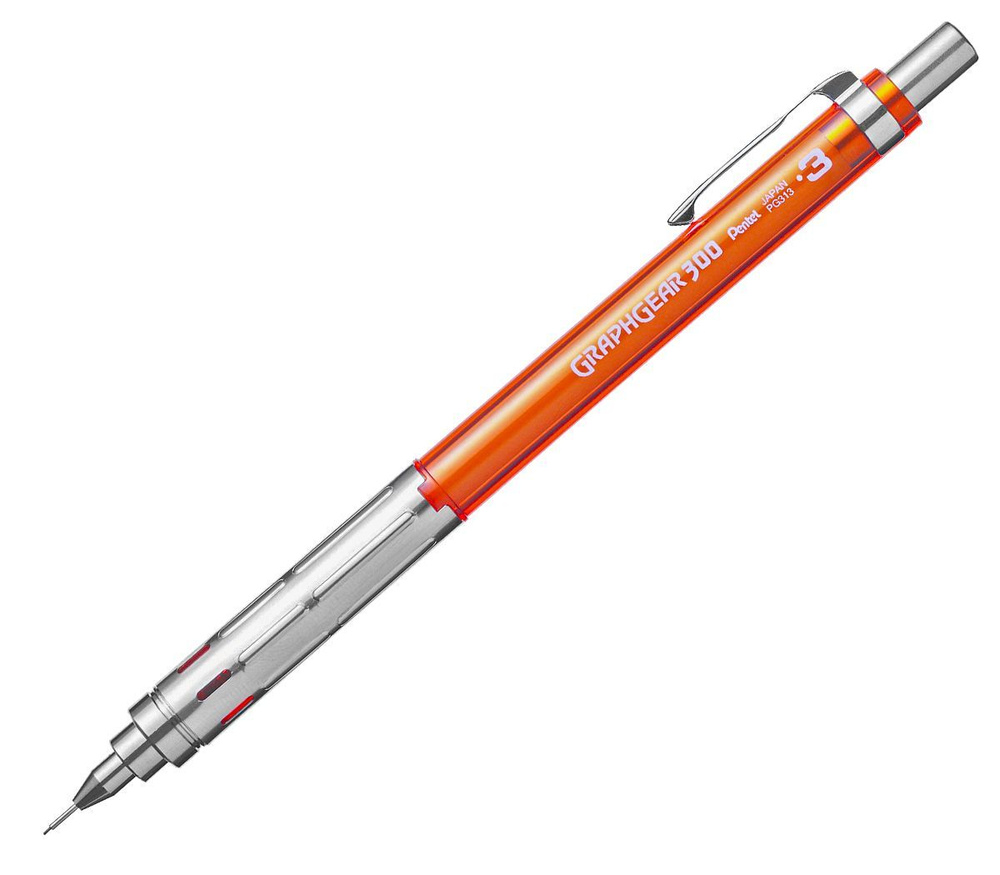 Механический карандаш PENTEL GRAPHGEAR 300 PG313-TFX 0.3 мм оранжевый корпус  #1