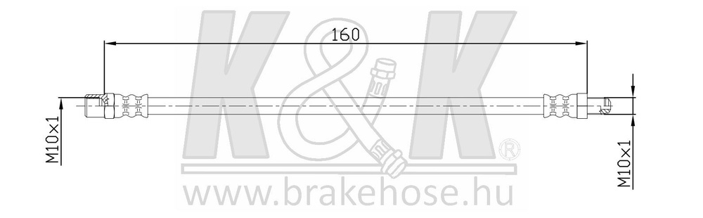 K&K Шланг тормозной для автомобиля, арт. FT1343, 1 шт. #1