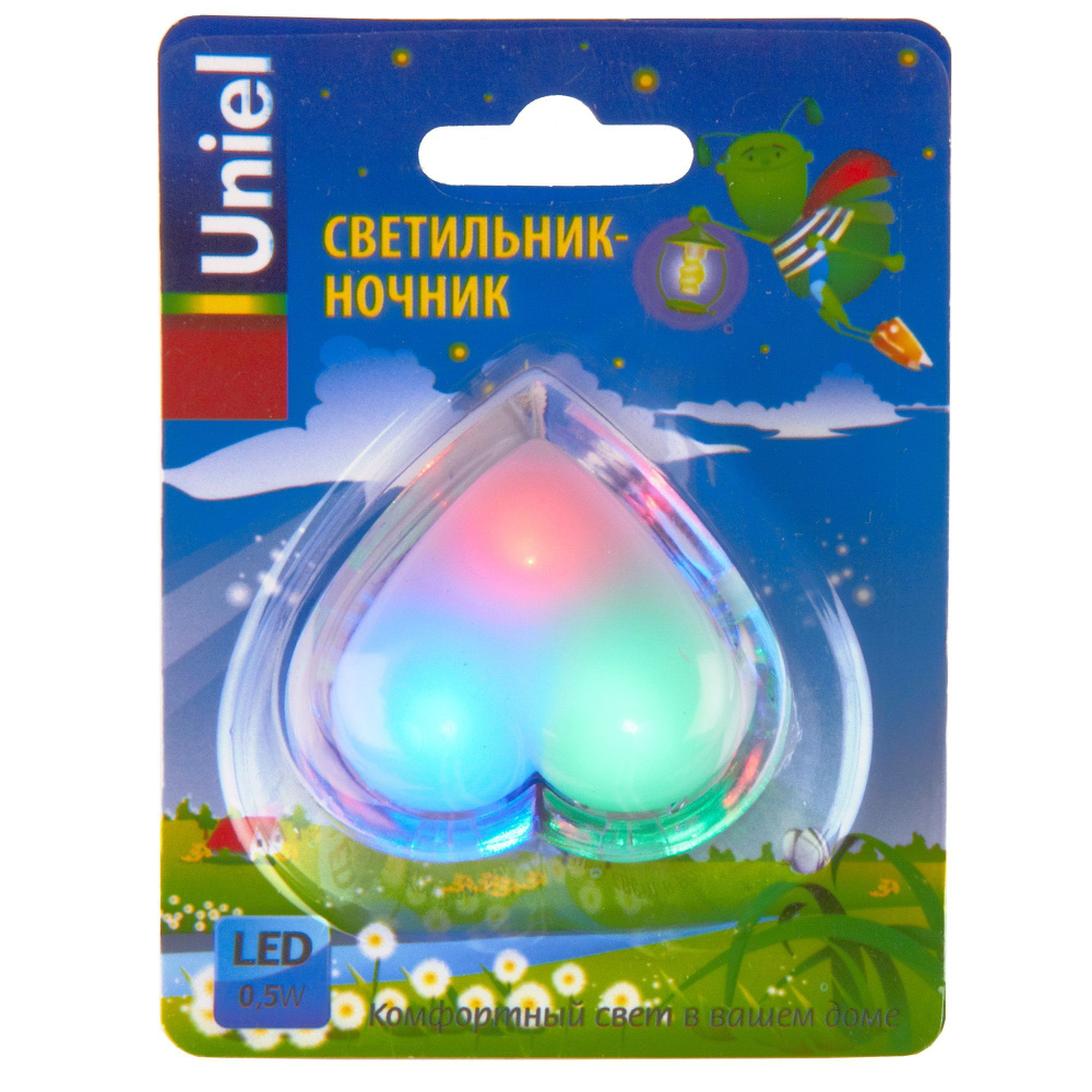 Светильник-ночник Uniel DTL-308-Сердечко-RGB-3LED-0.5W Без выключателя  #1