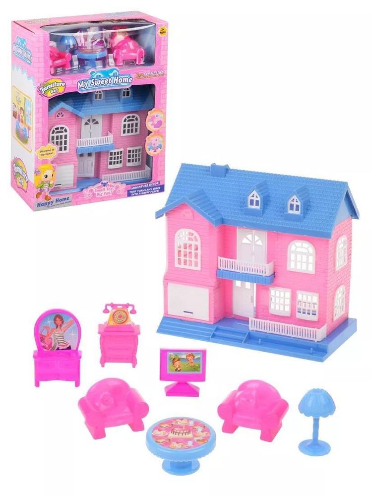 Кукольный домик с мебелью Милый дом, 7 предметов #1