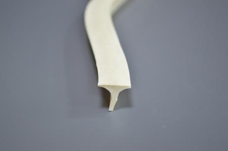 Профиль из силиконовой резины Т-образный белого цвета. Шляпка 11 мм, высота 10,5 мм, длина 10 метров #1