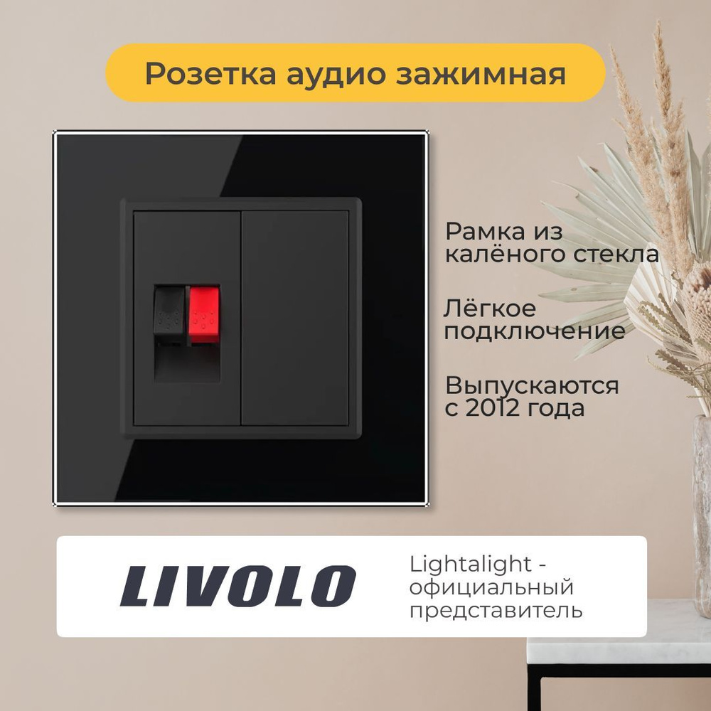 Розетка Livolo аудио зажимная (VL-C7VSD-BP) #1