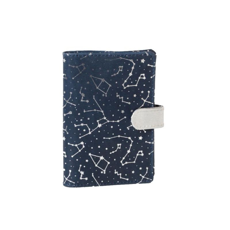 Кожевенная Мануфактура Обложка на паспорт Shine на кнопке, кожа, темн-синяя  #1