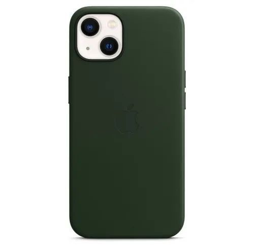 Кожаный чехол MagSafe для iPhone 14 / с анимация / Leather Case with MagSafe / зелёный  #1