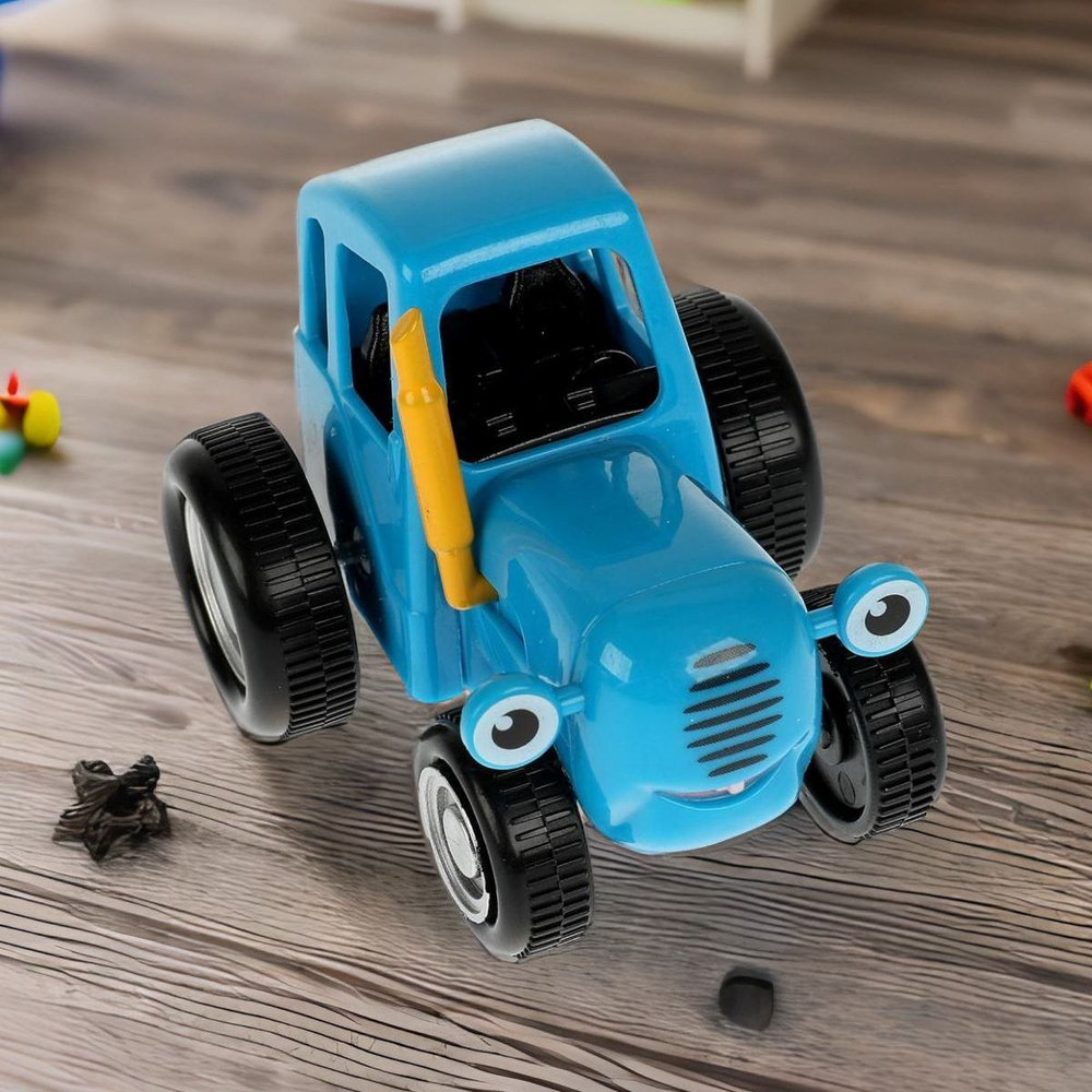 Игрушка фигурка Синий трактор 8 см Играем вместе с подвижными колесами  #1