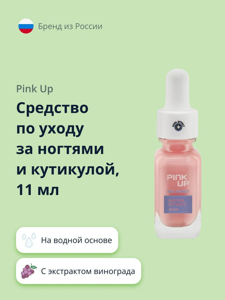 Средство по уходу за ногтями и кутикулой PINK UP NAIL SORBET на водной основе с экстрактом винограда #1