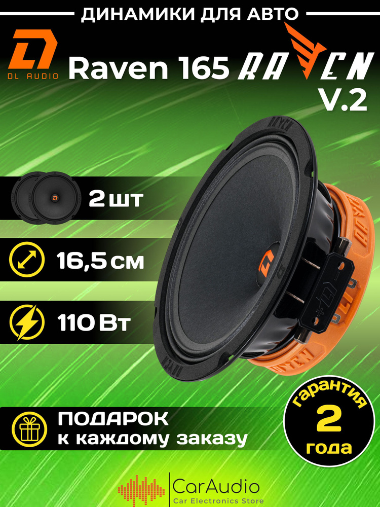 Колонки автомобильные DL Audio Raven 165 v.2 / эстрадная акустика 16,5 см. (6 дюймов) / комплект 2 шт. #1