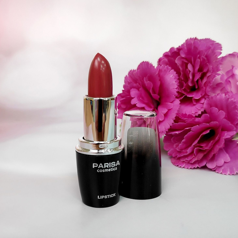 Помада для губ Parisa Creamy Lipstick, с касторовым маслом, тон: 60 Терракотовый глянец, 4 мл  #1