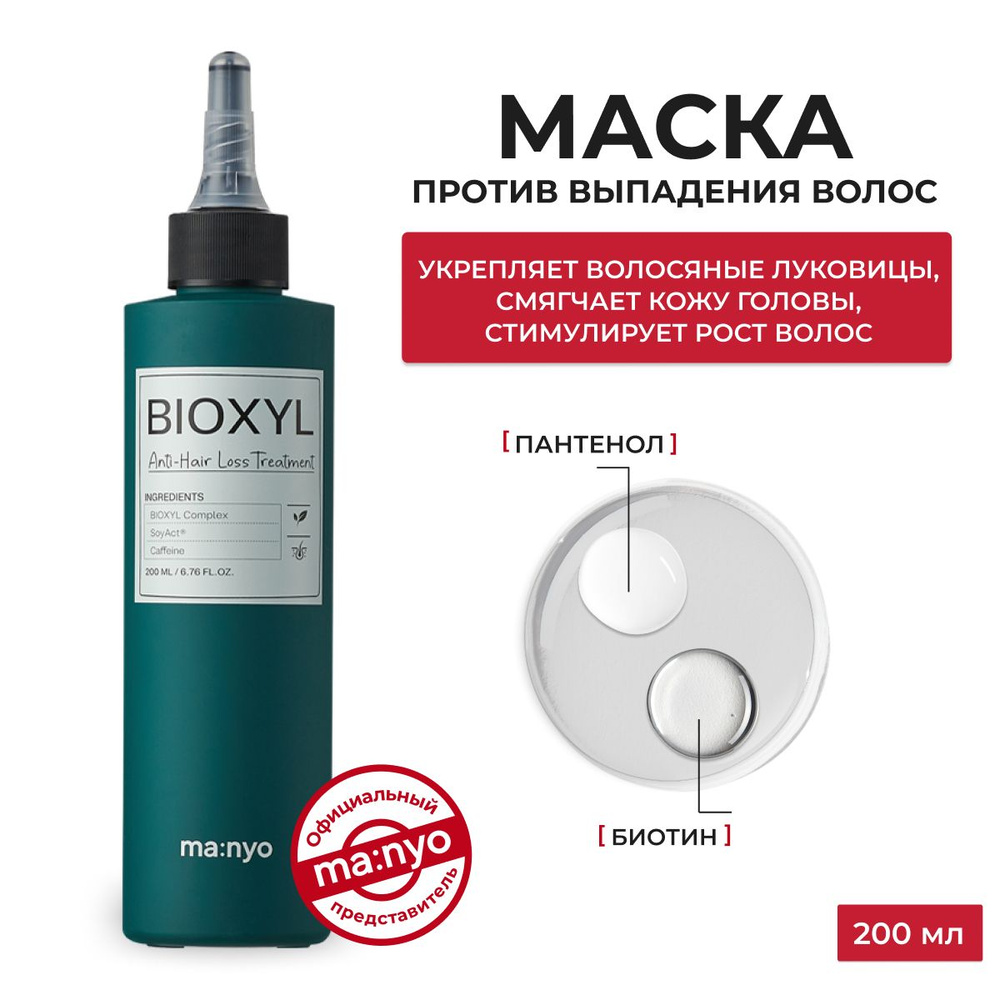 Маска - сыворотка против выпадения волос, профессиональная BIOXYL ANTI-HAIR LOSS TREATMENT 200мл, Корея #1