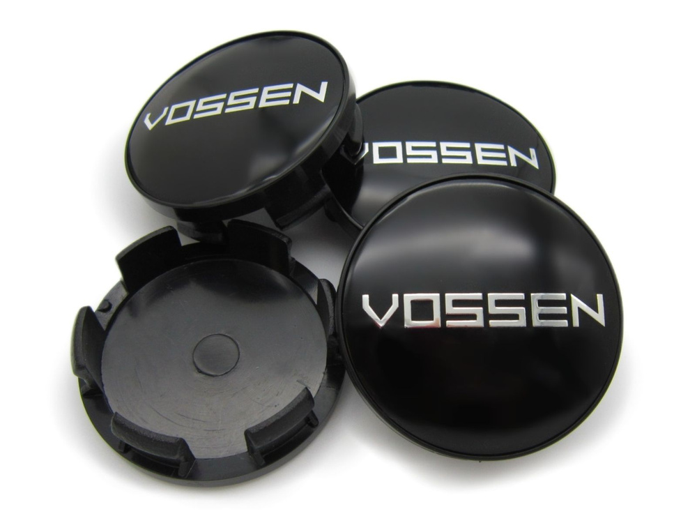 Колпачки, заглушки на литые диски СКАД Vossen black 56/51/12 мм, комплект 4 шт.  #1
