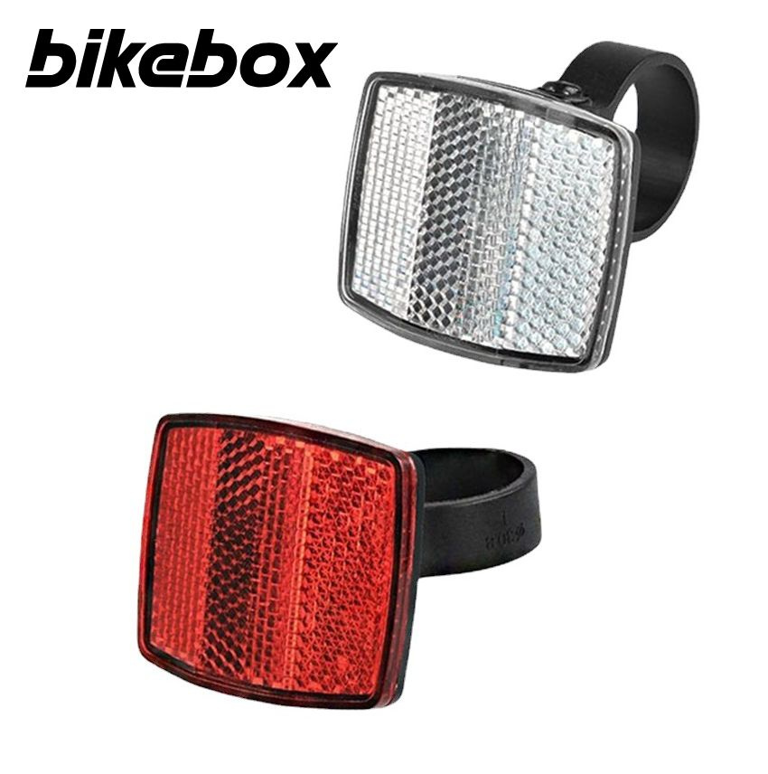 Светоотражатели (катафоты) велосипедные, комплект задний и передний Bike box, крепление 31 - 33 мм  #1