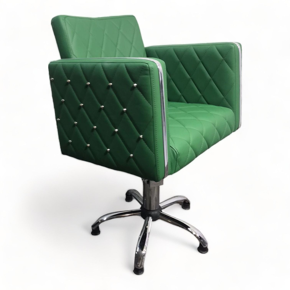 Парикмахерское кресло "Гринвич II", Зеленый, Гидравлика пятилучье  #1
