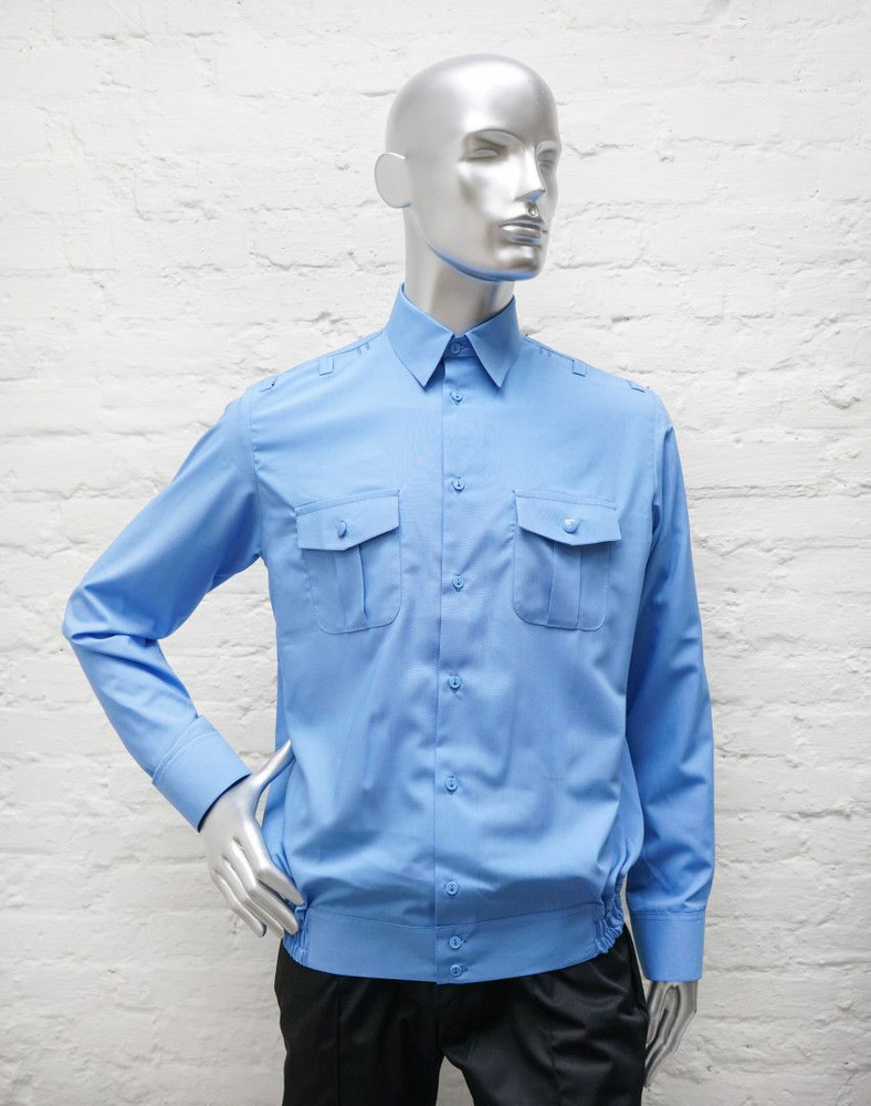 Рубашка рабочая форменная мужская дл/рукав ФССП голубая приказ 186 р. 40/182  #1