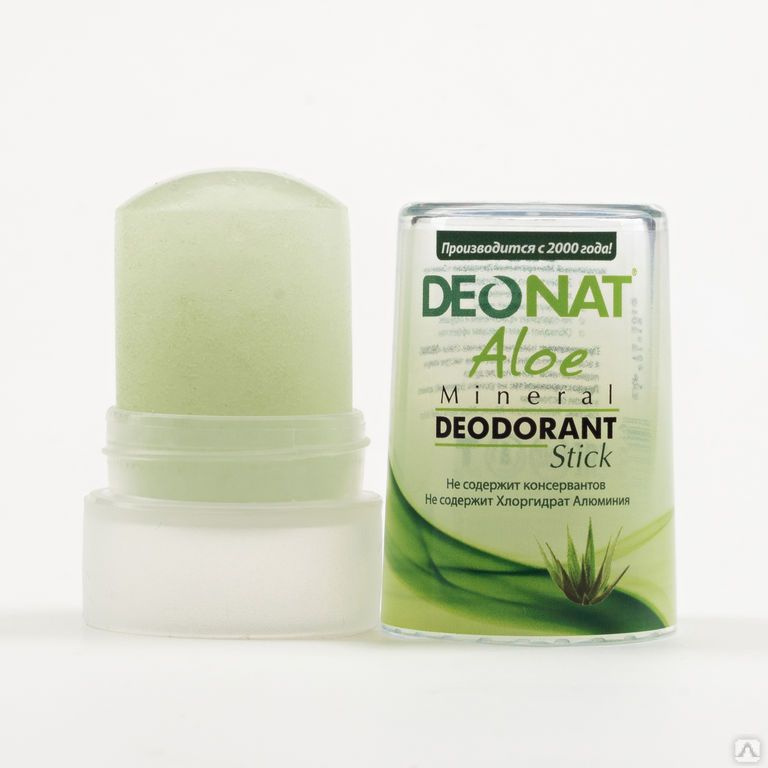 Дезодорант-Кристалл"ДеоНат", с натур. соком АЛОЕ . стик зеленый, 40 гр.  #1