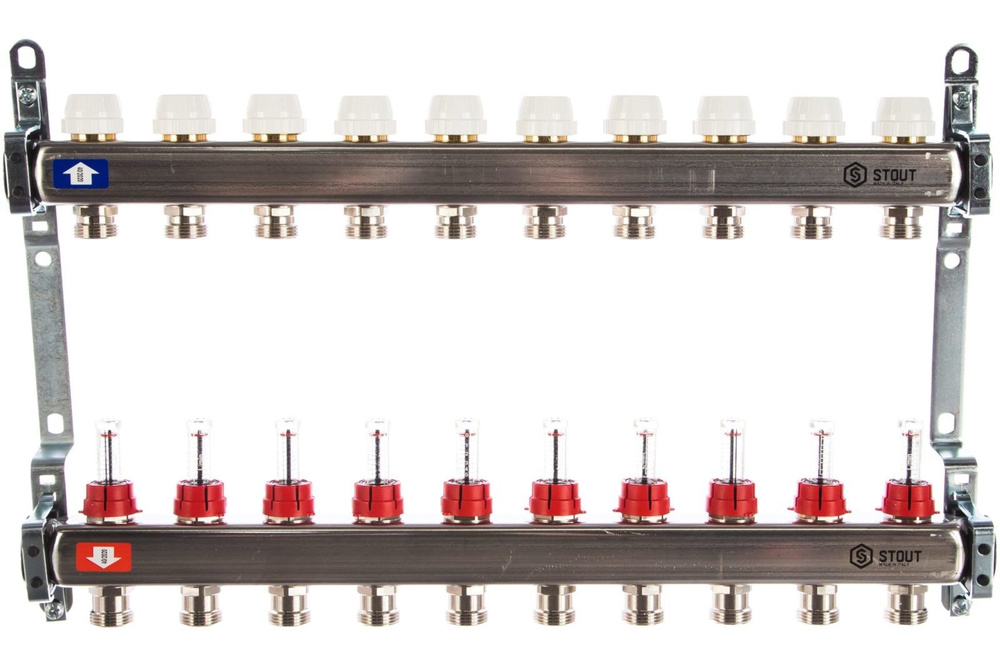 Коллектор из нержавеющей стали STOUT SMS 0917 000009 с расходомеров на 9 выходов  #1