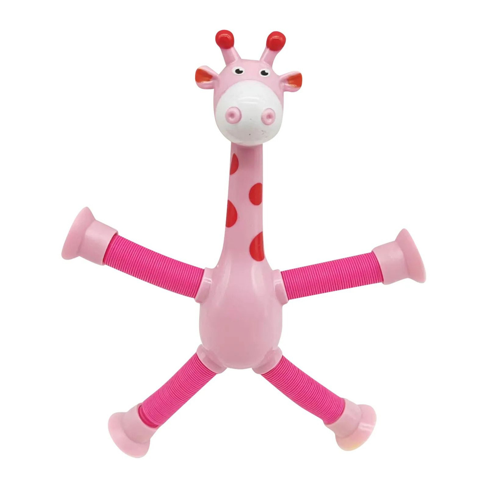 Развивающая игрушка для малышей для развития мелкой моторики жираф на присоске (розовый)  #1