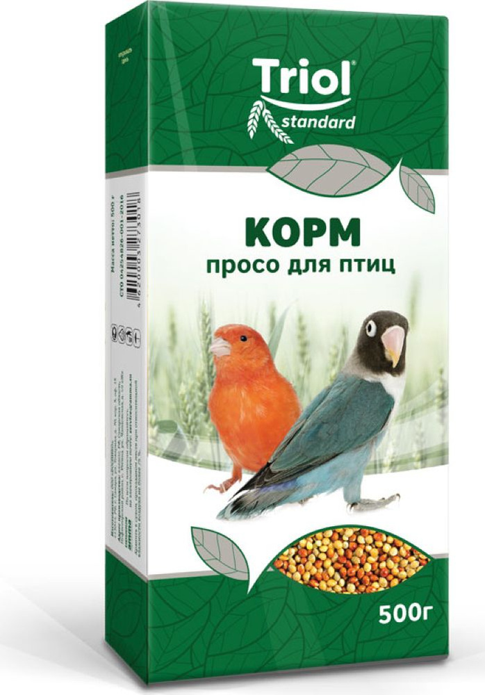 Корм для птиц сухой Triol / Триол Standard Просо 500г / семена для попугаев  #1