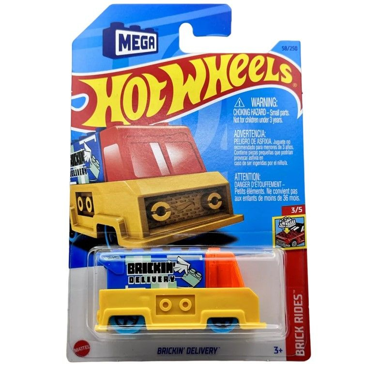 HKJ87 Машинка металлическая игрушка Hot Wheels коллекционная модель Brickin Delivery желтый;синий  #1