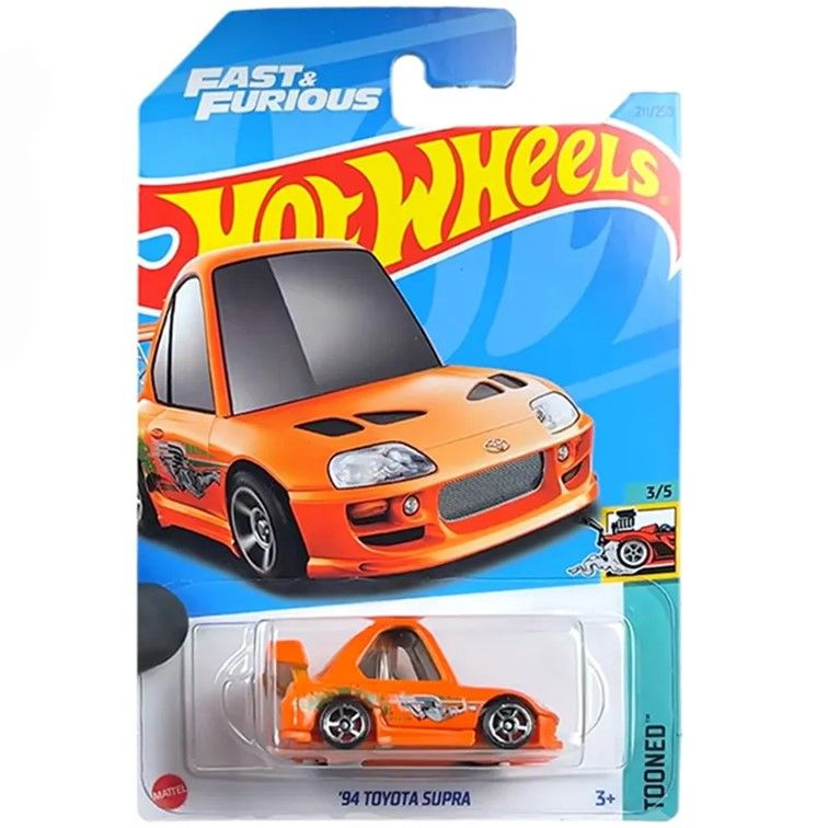 HKG62 Машинка металлическая игрушка Hot Wheels коллекционная модель 94 Toyota Supra оранжевый  #1