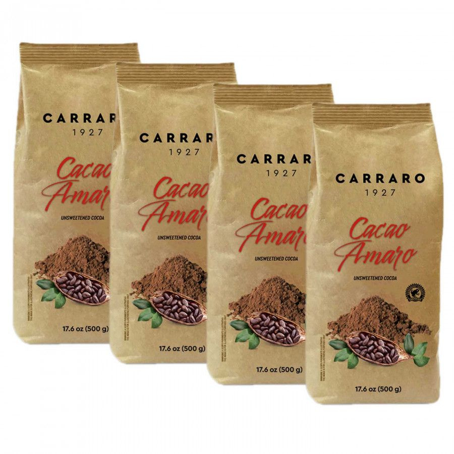 Какао Carraro Cacao Amaro (Какао Амаро), крафт пакет, 4x500г #1