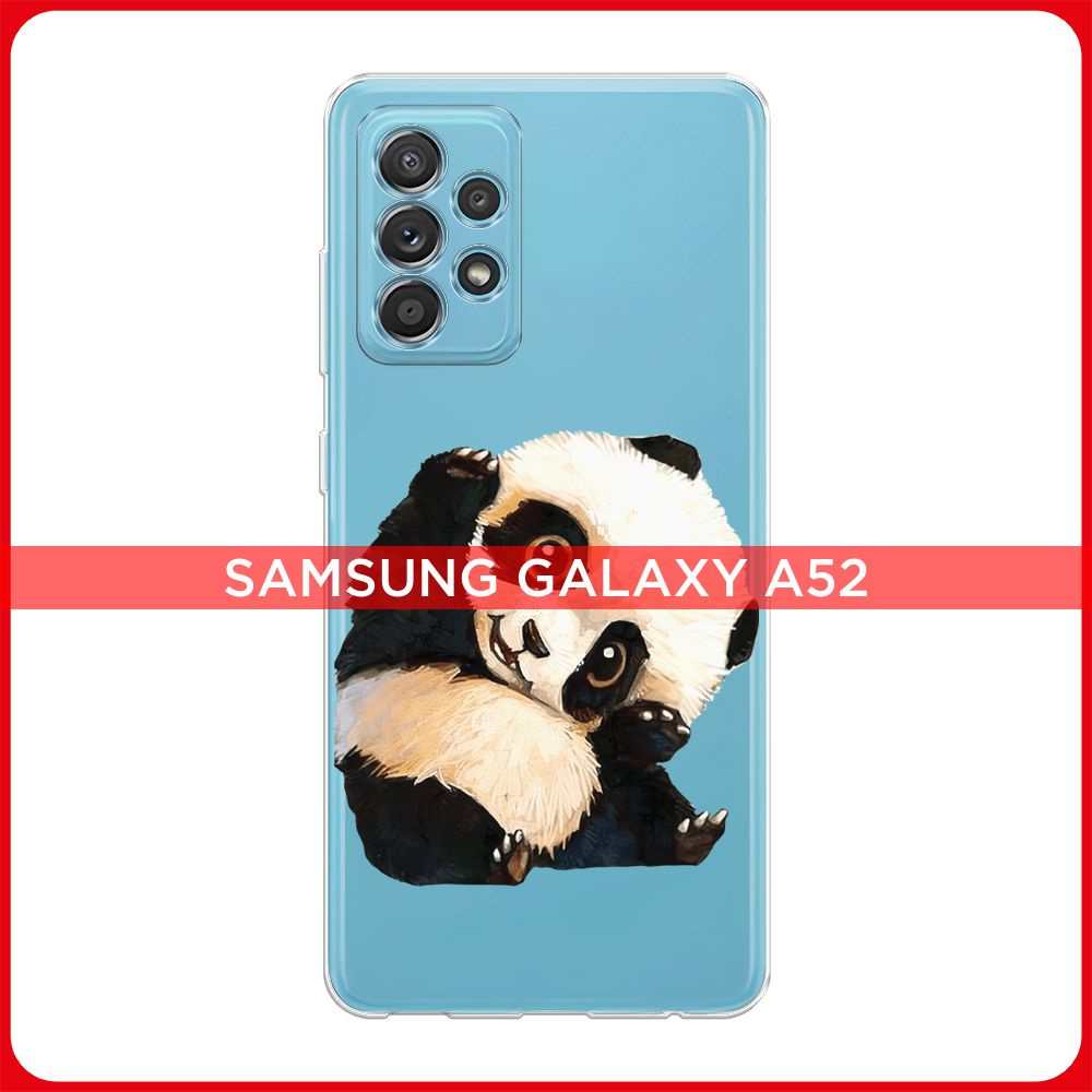 Силиконовый чехол на Samsung Galaxy A52/A52s / Самсунг А52/A52s Большеглазая панда, прозрачный  #1