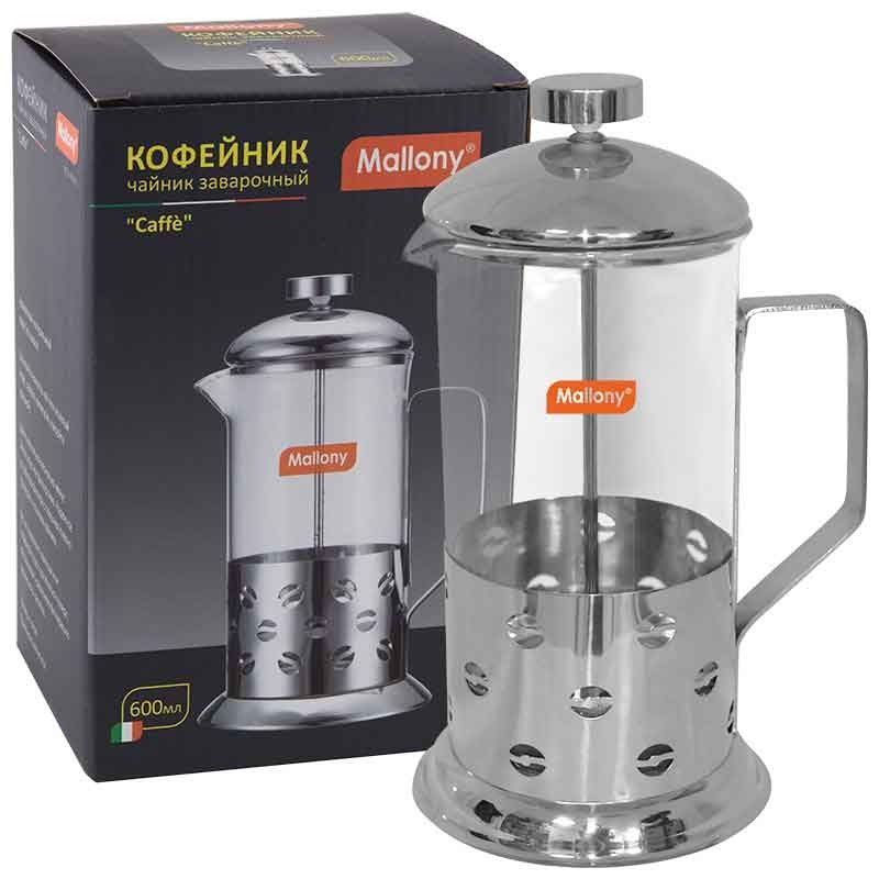 Френч-пресс 600Мл, Caffe, Нерж Сталь/Стекло, B535-600Ml 950146 Mallony (арт. 599396)  #1