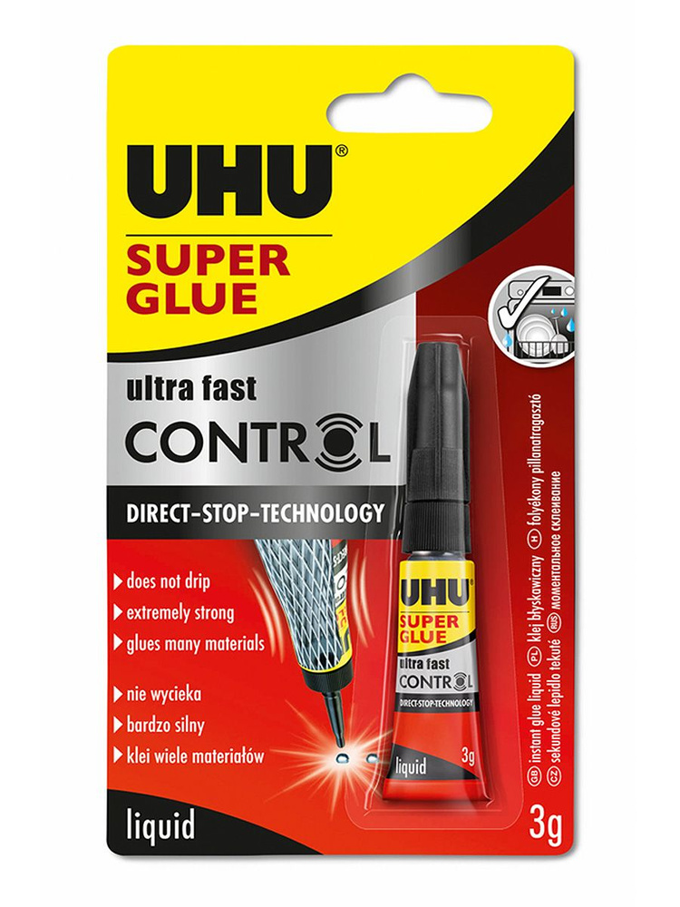 Клей универсальный секундный UHU Super Glue Control, прозрачный, 3г  #1