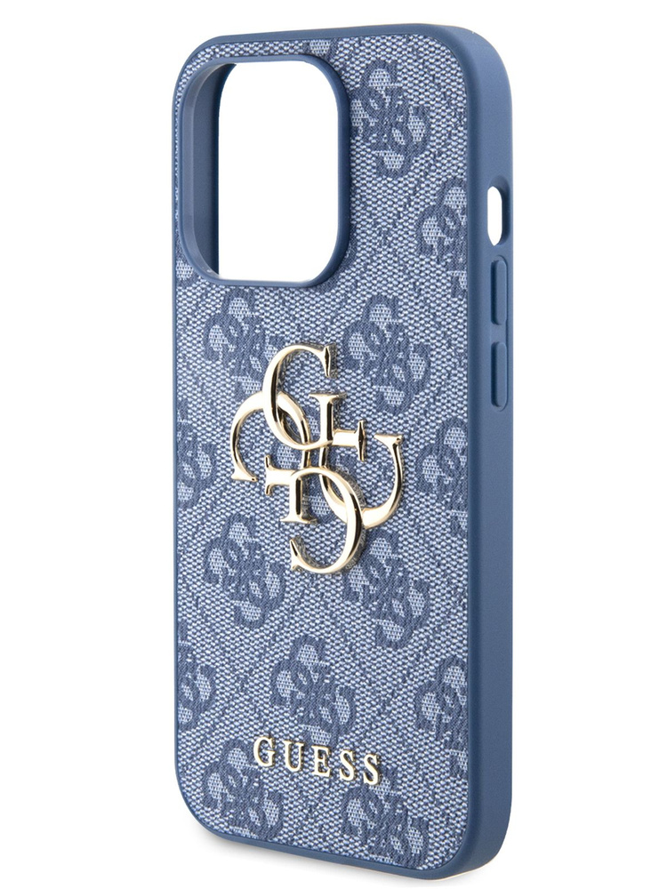 Чехол Guess PU leather на Apple iPhone 15 Pro / для Айфон 15 Про из экокожи, с защитой камеры, с металлическим #1