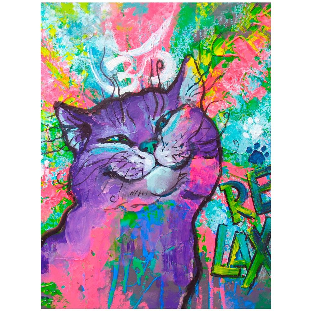 Набор для росписи Рыжий кот "Довольный кот", по холсту, 30х40 см  #1