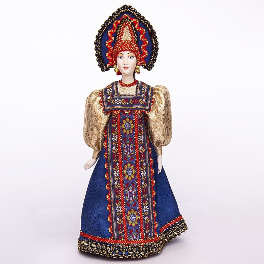 Фарфоровая коллекционная кукла в русском наряде Марфа 27 см  #1