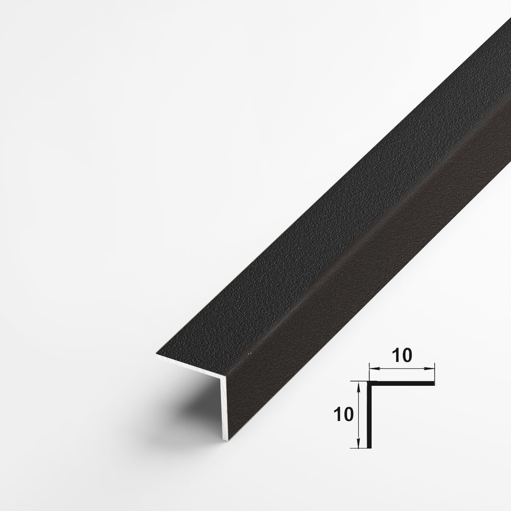 Уголок чёрный 10х10мм длина 2,7 метра , угол внешний алюминиевый УП 01-27.2700.515  #1
